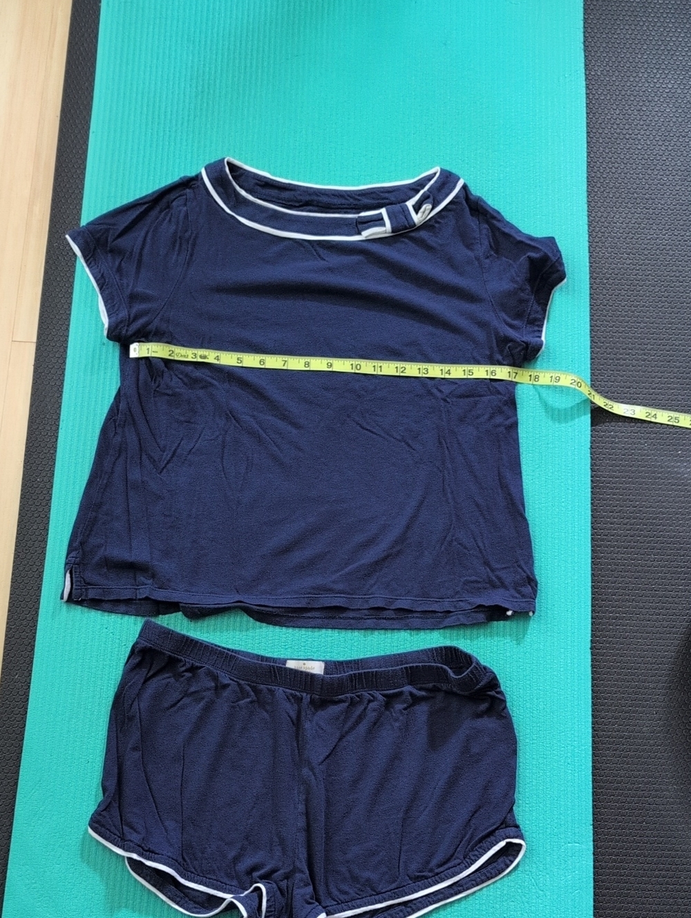 Kate Spade Navy and White Trim Short Sleeve Lounge Set